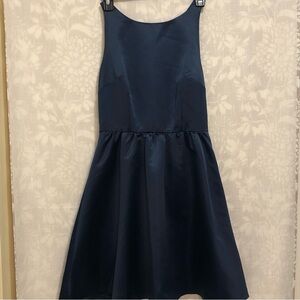 CeCe Bow Back Navy Blue Halter Mini Cocktail Dress